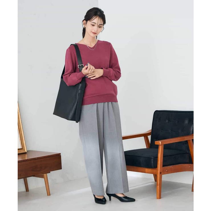 【洗える】Vネック美ラクるパフスリーブニット【WEB限定】 | a.v.v【WOMEN】 | 詳細画像6 