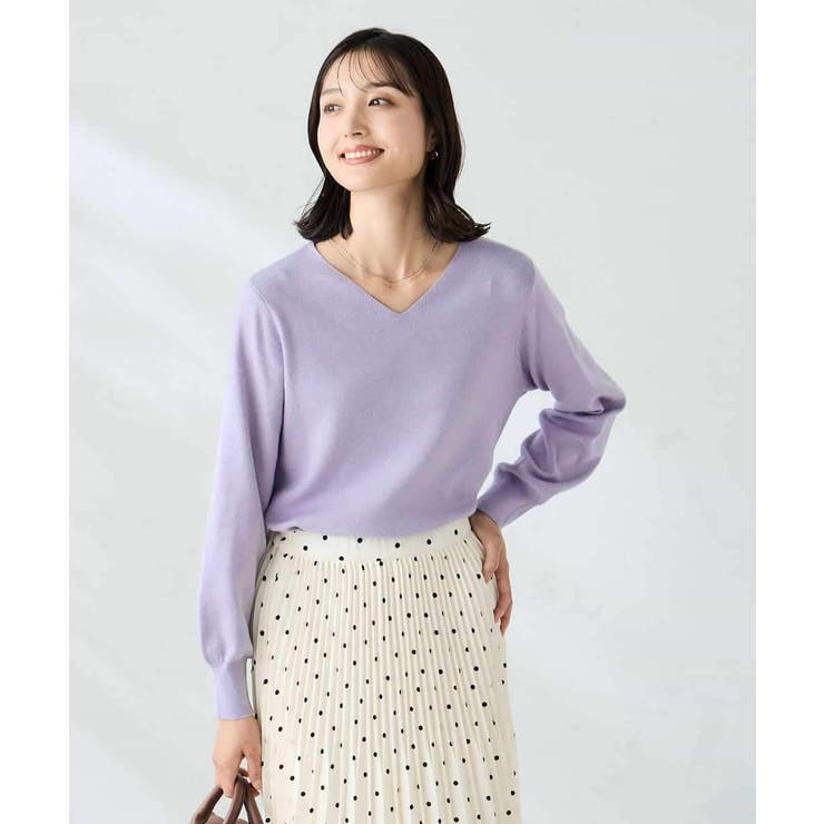 【洗える】Vネック美ラクるパフスリーブニット【WEB限定】 | a.v.v【WOMEN】 | 詳細画像7 