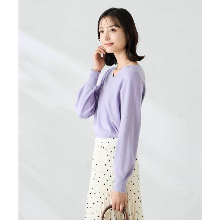 【洗える】Vネック美ラクるパフスリーブニット【WEB限定】 | a.v.v【WOMEN】 | 詳細画像9 