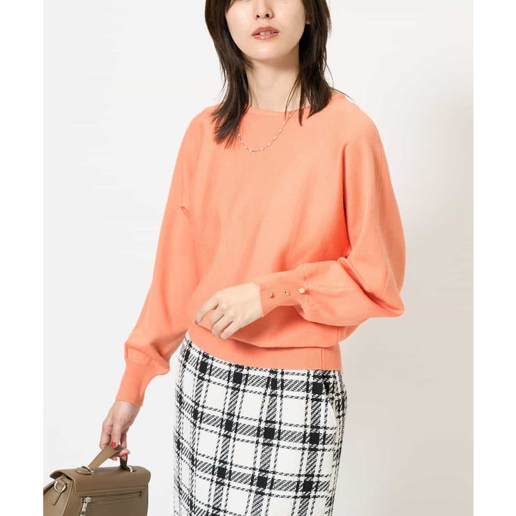 オレンジ | バックスリットドルマンニット | a.v.v【WOMEN】