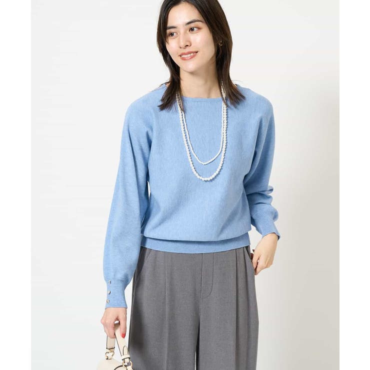 ブルー | バックスリットドルマンニット | a.v.v【WOMEN】