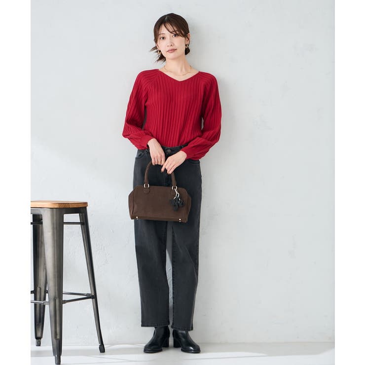 プリーツライクVネックニット | a.v.v【WOMEN】 | 詳細画像3 