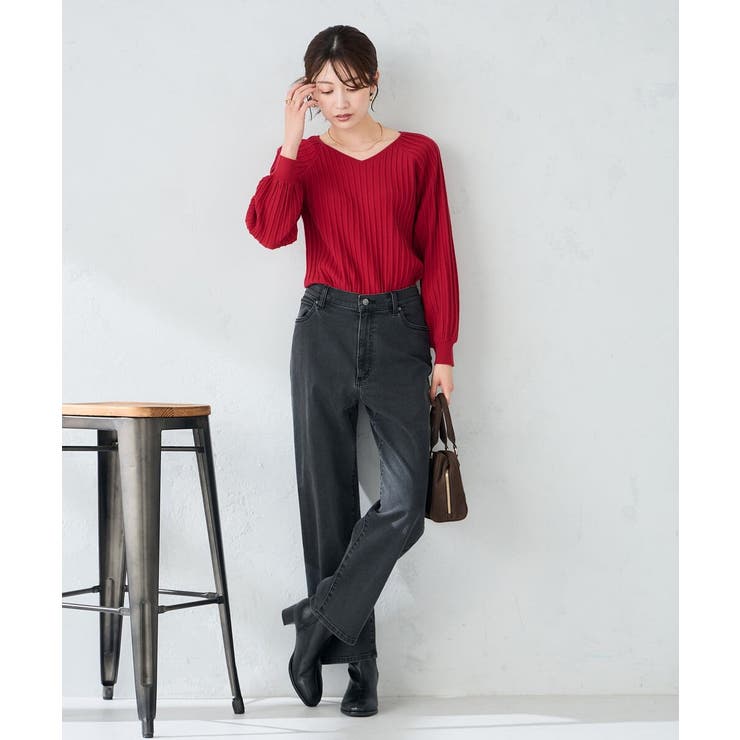 プリーツライクVネックニット | a.v.v【WOMEN】 | 詳細画像4 