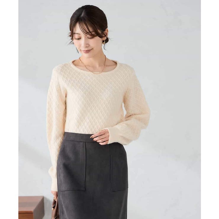 ダイヤ柄ニットプルオーバー | a.v.v【WOMEN】 | 詳細画像9 