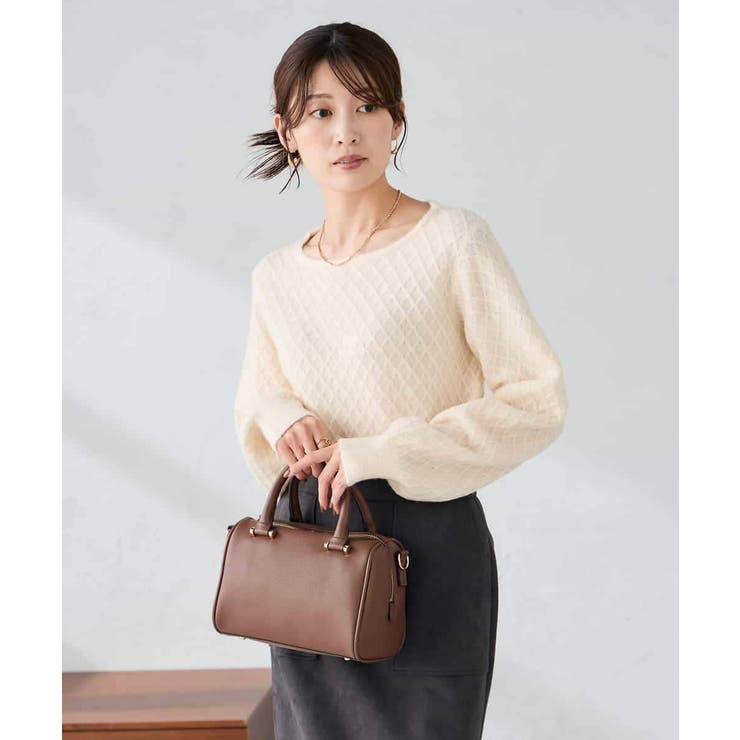 アイボリー | ダイヤ柄ニットプルオーバー | a.v.v【WOMEN】