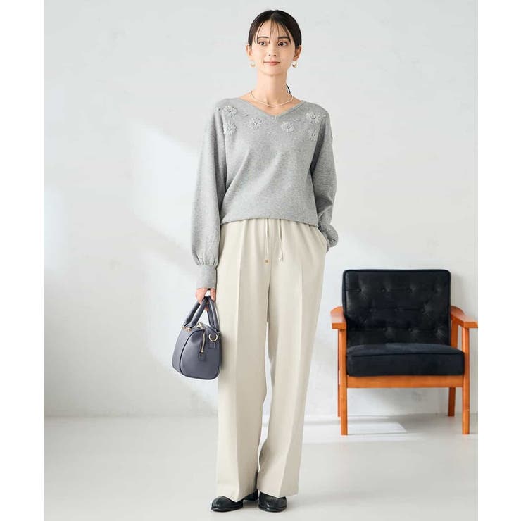 フラワー刺繍ニットプルオーバー | a.v.v【WOMEN】 | 詳細画像15 