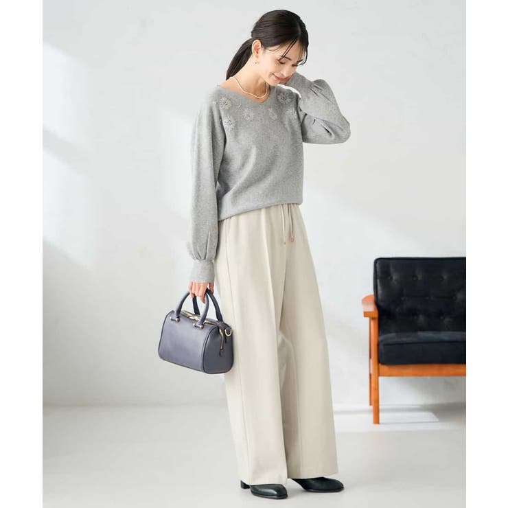 フラワー刺繍ニットプルオーバー | a.v.v【WOMEN】 | 詳細画像18 