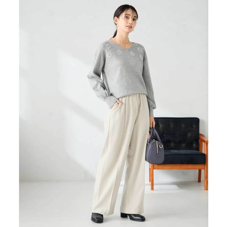 フラワー刺繍ニットプルオーバー | a.v.v【WOMEN】 | 詳細画像19 