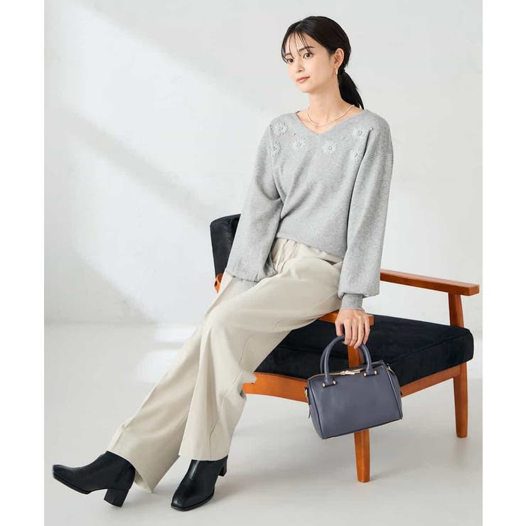 フラワー刺繍ニットプルオーバー | a.v.v【WOMEN】 | 詳細画像21 