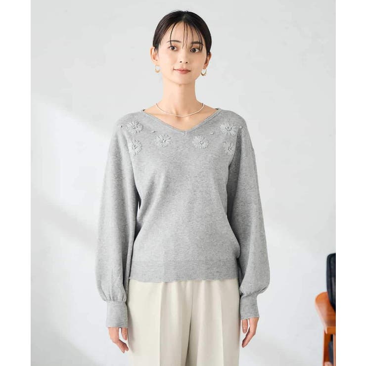 フラワー刺繍ニットプルオーバー | a.v.v【WOMEN】 | 詳細画像23 