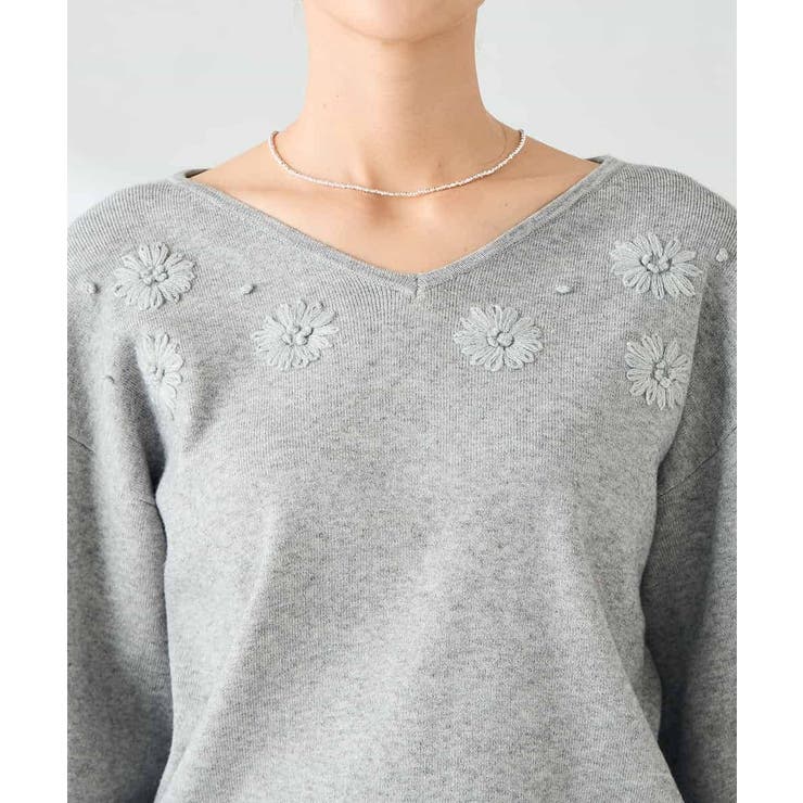 フラワー刺繍ニットプルオーバー | a.v.v【WOMEN】 | 詳細画像26 