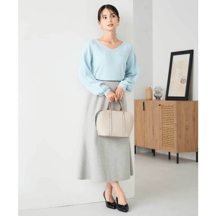 フラワー刺繍ニットプルオーバー | a.v.v【WOMEN】 | 詳細画像5 