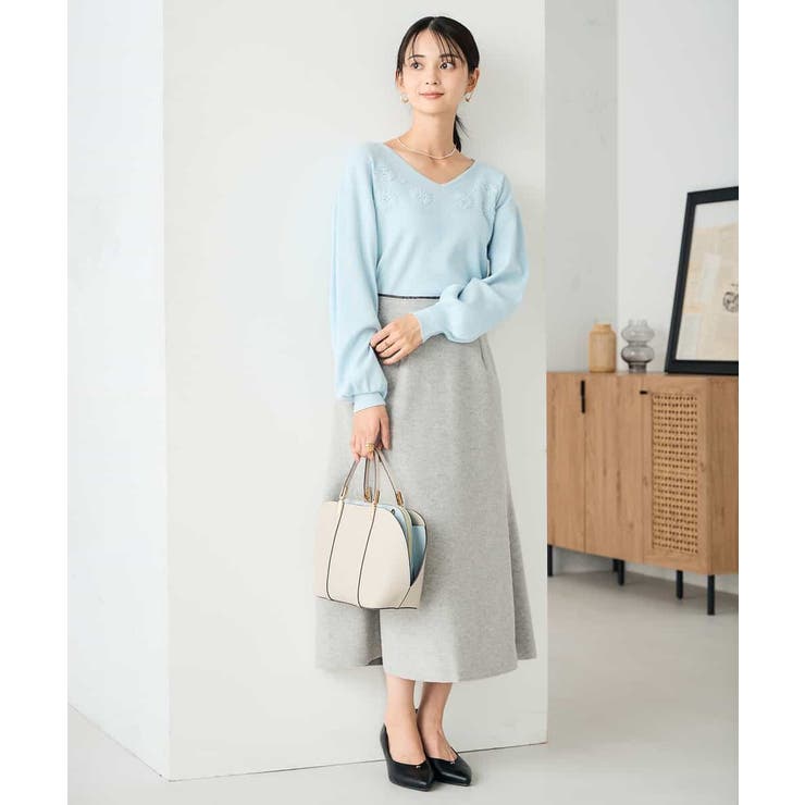 フラワー刺繍ニットプルオーバー | a.v.v【WOMEN】 | 詳細画像9 