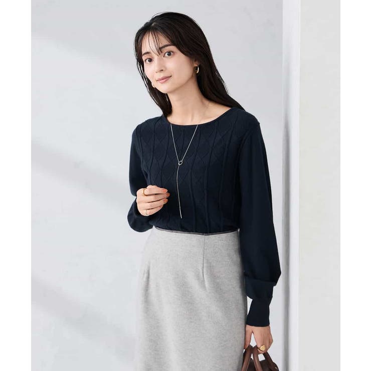 アーガイルパフスリーブニット | a.v.v【WOMEN】 | 詳細画像10 