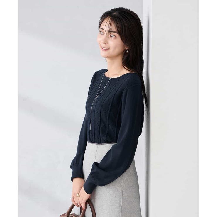 アーガイルパフスリーブニット | a.v.v【WOMEN】 | 詳細画像9 