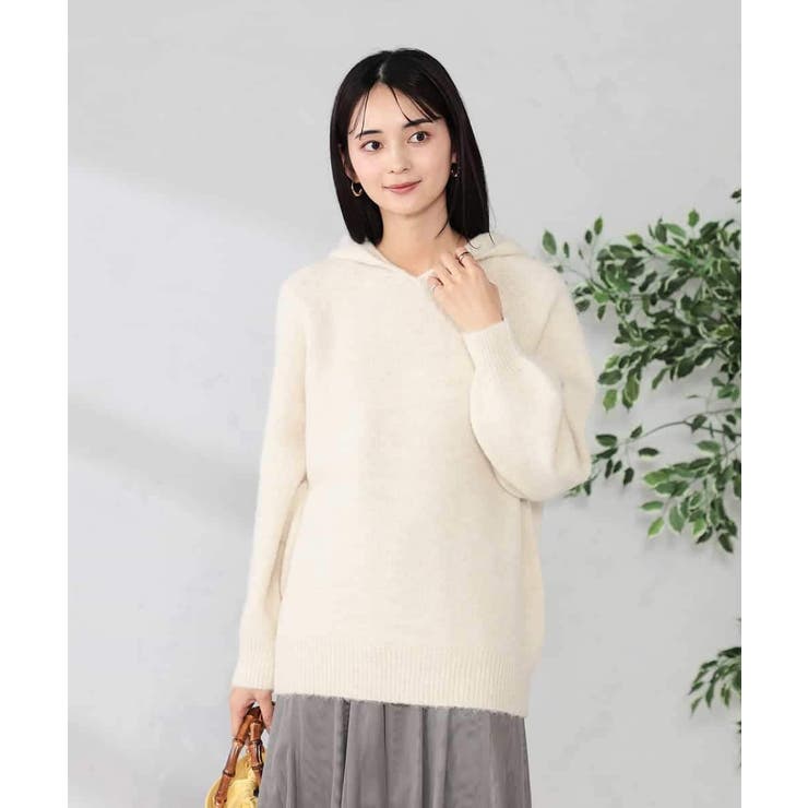 ヘアリーニットフーディー | a.v.v【WOMEN】 | 詳細画像8 