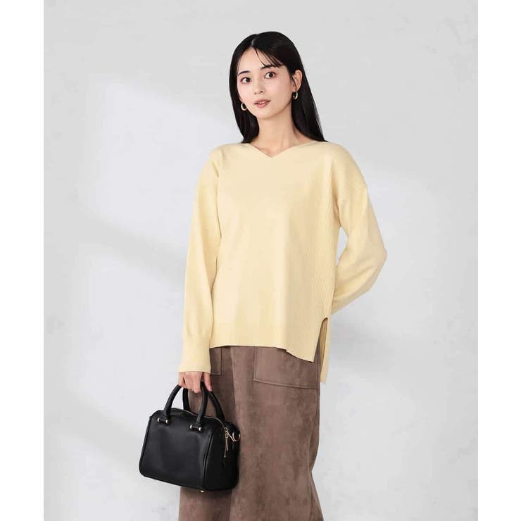 サイドリブVネックニット | a.v.v【WOMEN】 | 詳細画像17 