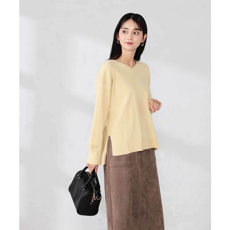 サイドリブVネックニット | a.v.v【WOMEN】 | 詳細画像18 