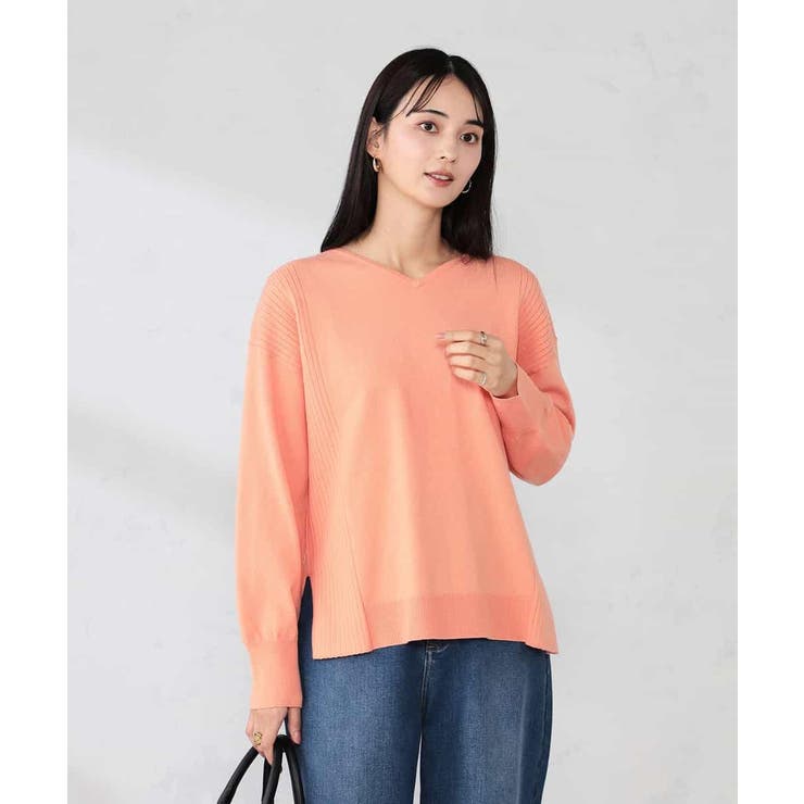 サイドリブVネックニット | a.v.v【WOMEN】 | 詳細画像3 