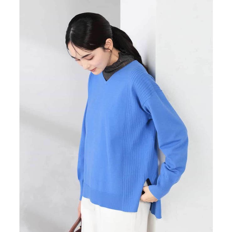 サイドリブVネックニット | a.v.v【WOMEN】 | 詳細画像30 