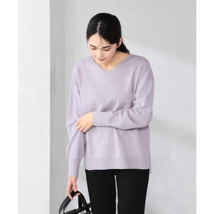 サイドリブVネックニット | a.v.v【WOMEN】 | 詳細画像42 