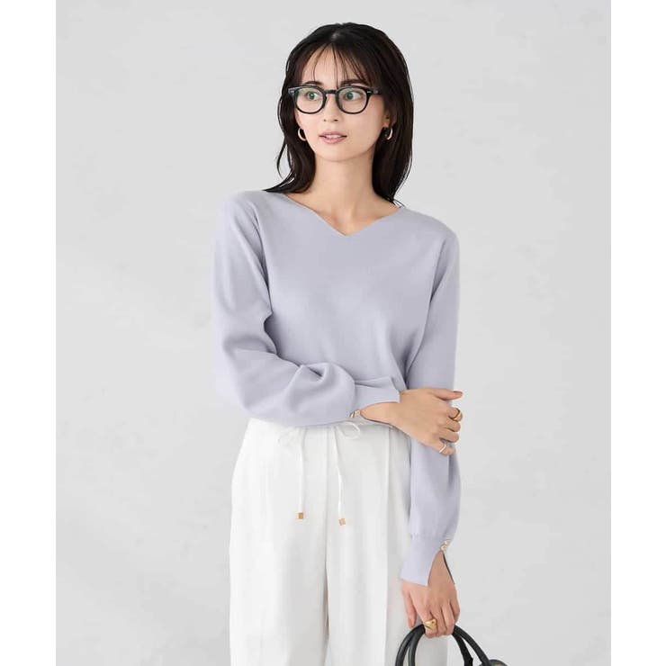 【WEB限定】ゴールドボタンVネックニット | a.v.v【WOMEN】 | 詳細画像14 