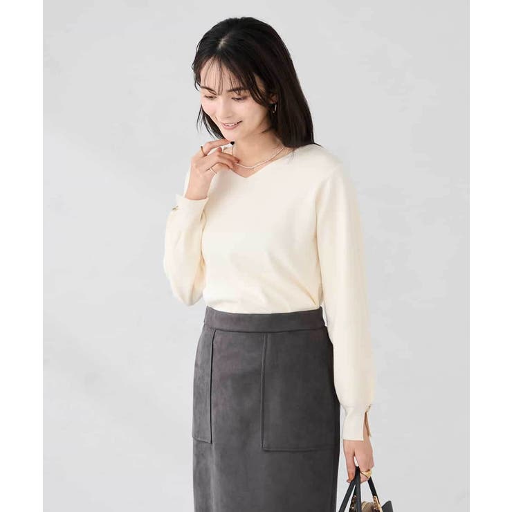 【WEB限定】ゴールドボタンVネックニット | a.v.v【WOMEN】 | 詳細画像19 