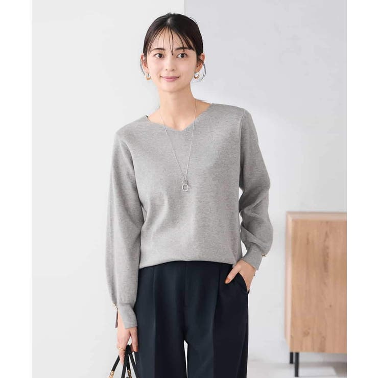 【WEB限定】ゴールドボタンVネックニット | a.v.v【WOMEN】 | 詳細画像26 