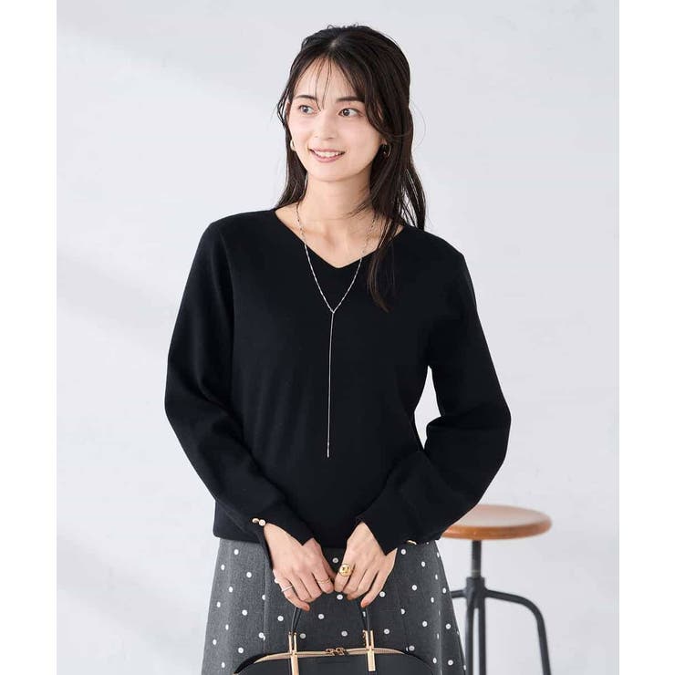 【WEB限定】ゴールドボタンVネックニット | a.v.v【WOMEN】 | 詳細画像31 