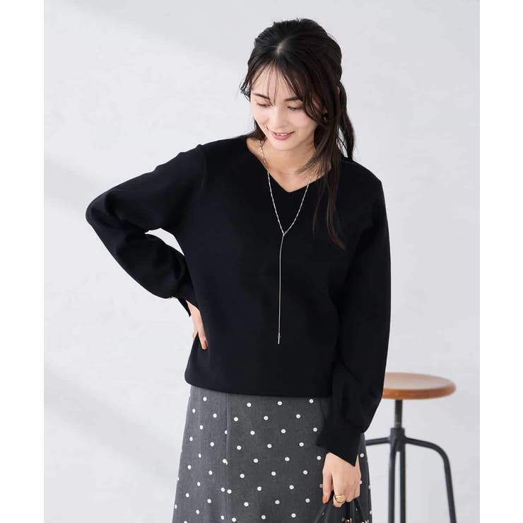 【WEB限定】ゴールドボタンVネックニット | a.v.v【WOMEN】 | 詳細画像32 