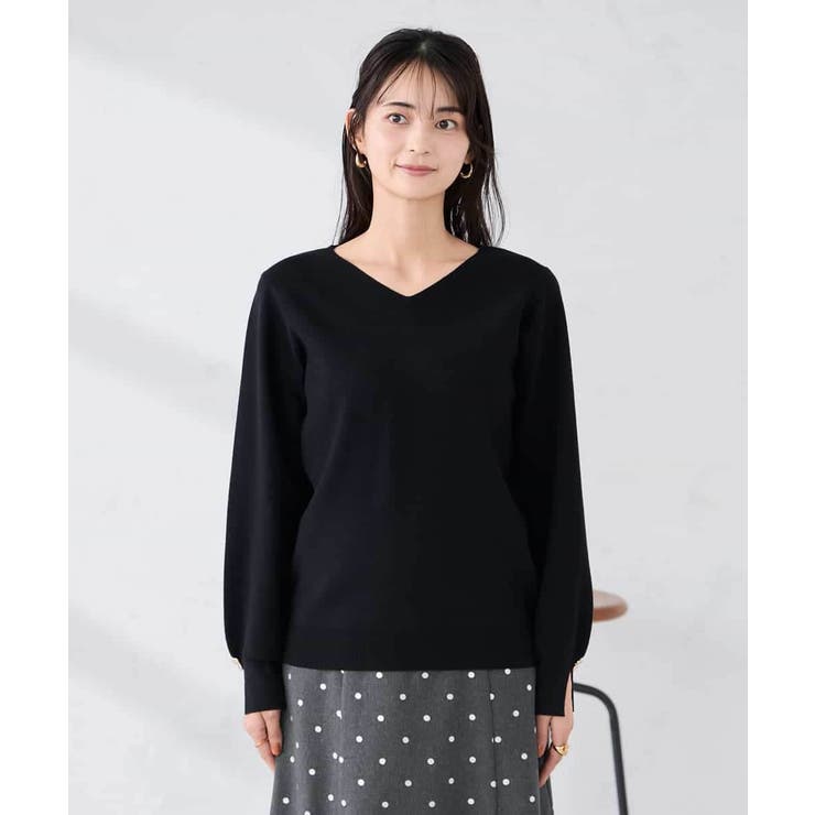 【WEB限定】ゴールドボタンVネックニット | a.v.v【WOMEN】 | 詳細画像37 