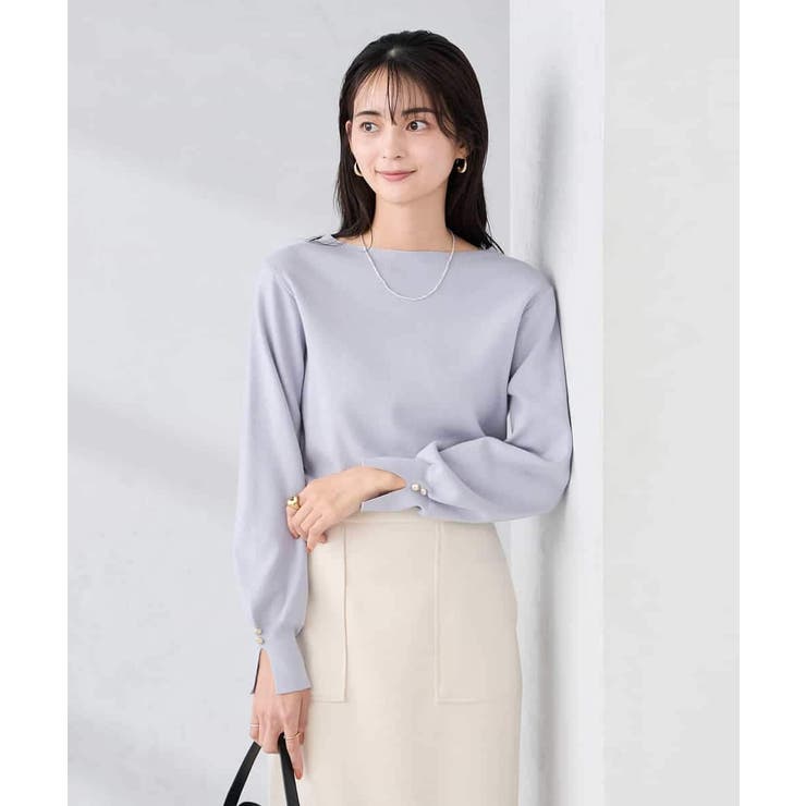 【WEB限定】ゴールドボタンボートネックニット | a.v.v【WOMEN】 | 詳細画像16 