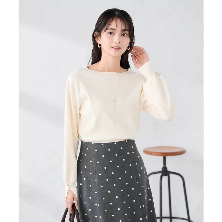 【WEB限定】ゴールドボタンボートネックニット | a.v.v【WOMEN】 | 詳細画像23 