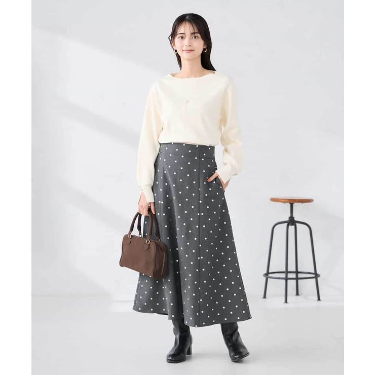 【WEB限定】ゴールドボタンボートネックニット | a.v.v【WOMEN】 | 詳細画像25 