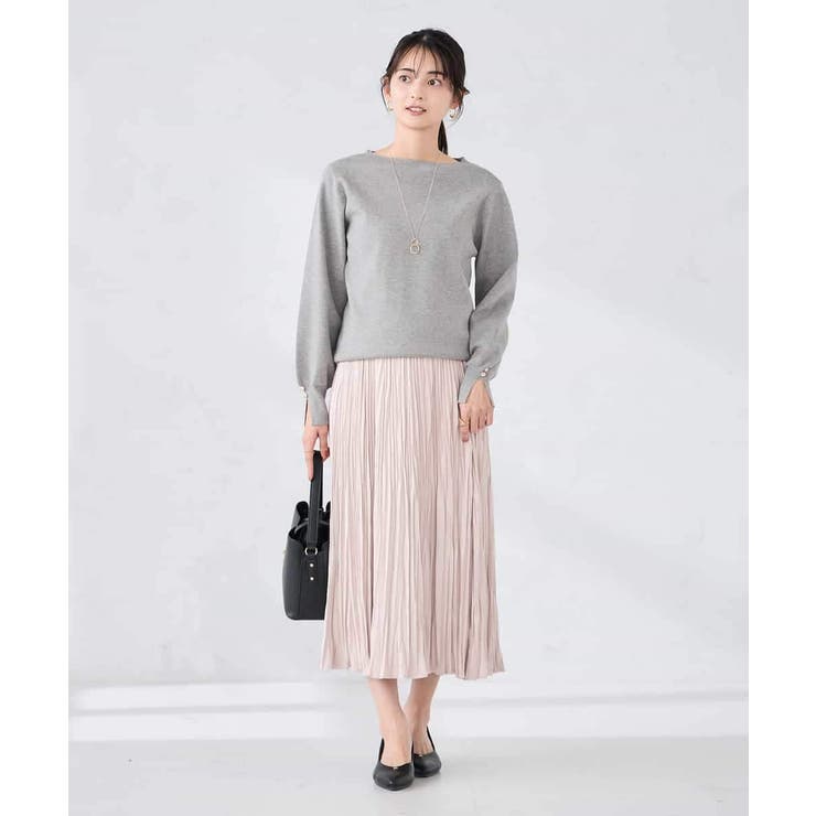 【WEB限定】ゴールドボタンボートネックニット | a.v.v【WOMEN】 | 詳細画像31 