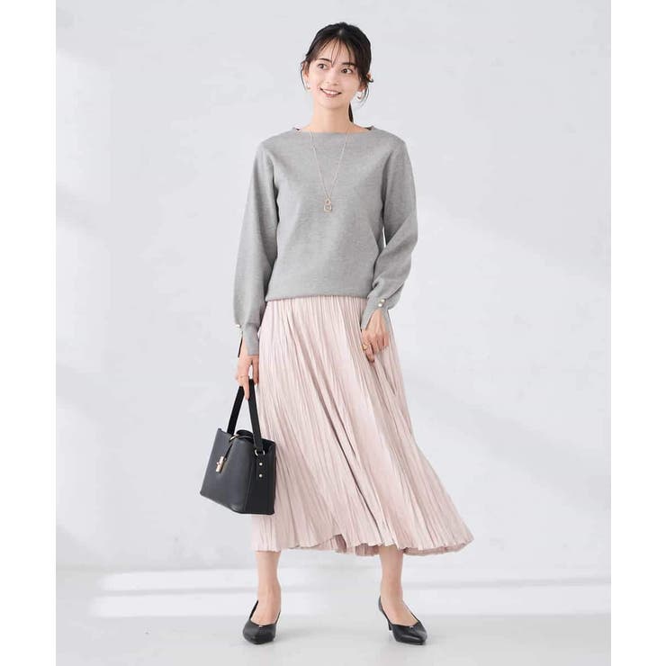 【WEB限定】ゴールドボタンボートネックニット | a.v.v【WOMEN】 | 詳細画像32 