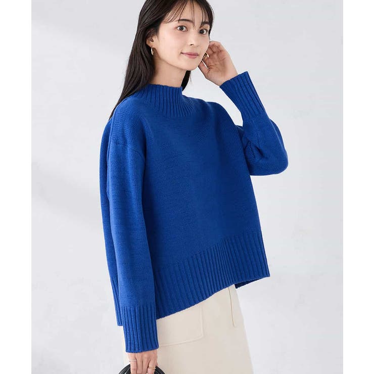 ブルー | 【WEB限定】クロップドバックスリットニット | a.v.v【WOMEN】