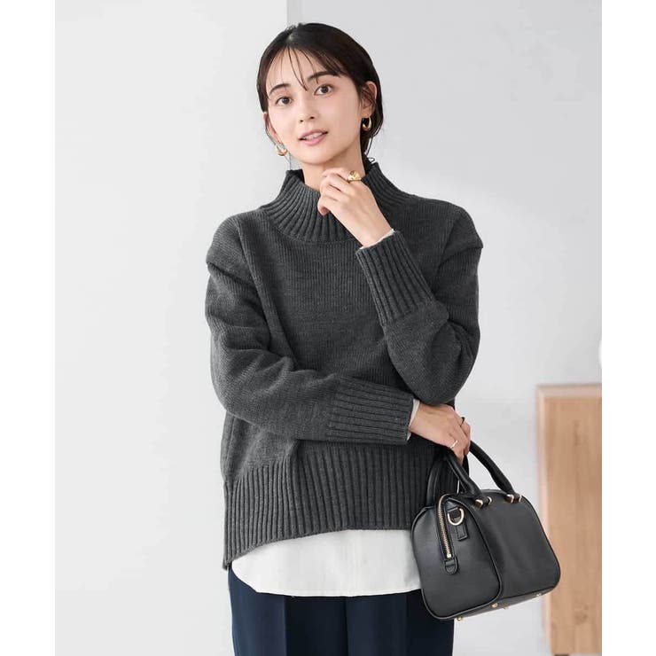 ダークグレー | 【WEB限定】クロップドバックスリットニット | a.v.v【WOMEN】