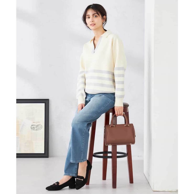 ヘンリーネックボーダーニット | a.v.v【WOMEN】 | 詳細画像14 