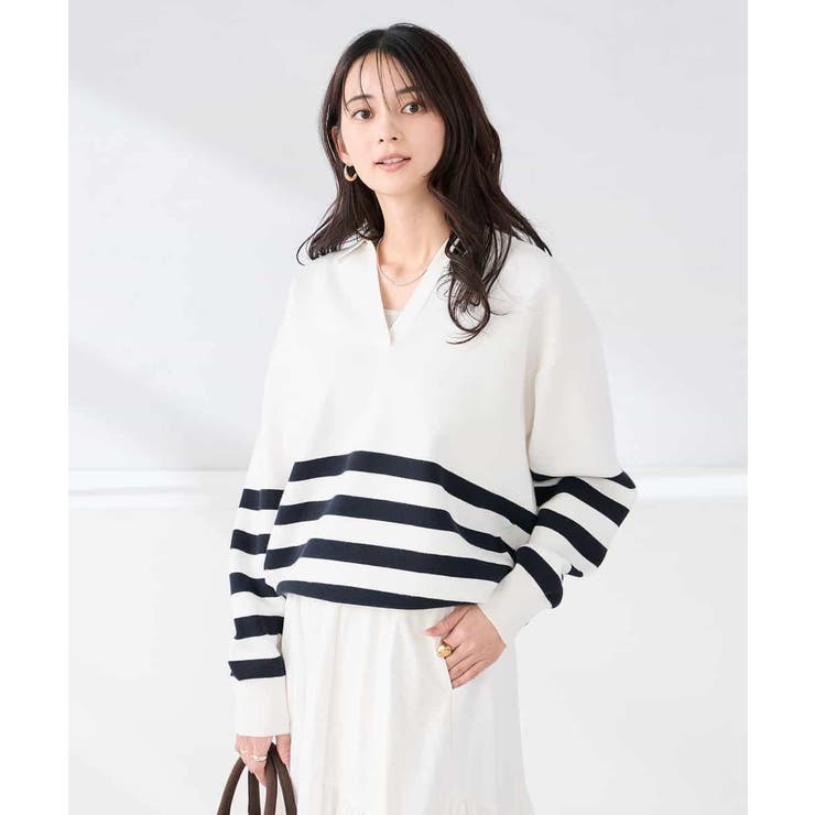 ヘンリーネックボーダーニット | a.v.v【WOMEN】 | 詳細画像16 
