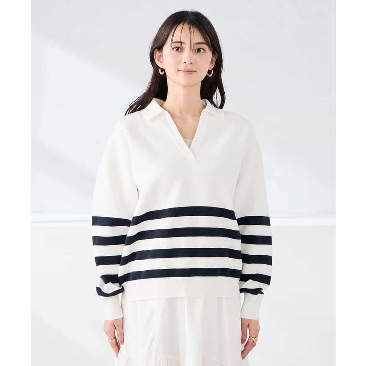ヘンリーネックボーダーニット | a.v.v【WOMEN】 | 詳細画像22 