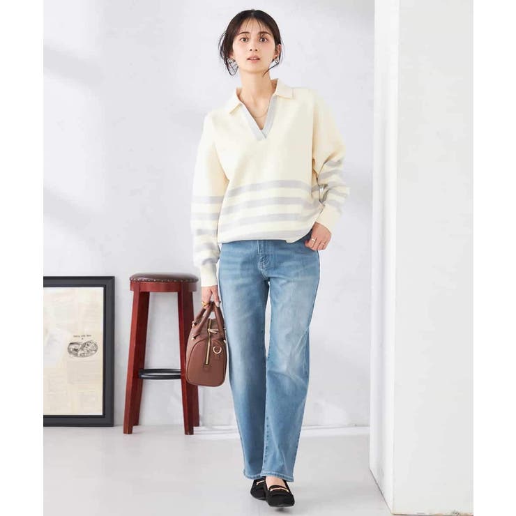 ヘンリーネックボーダーニット | a.v.v【WOMEN】 | 詳細画像5 