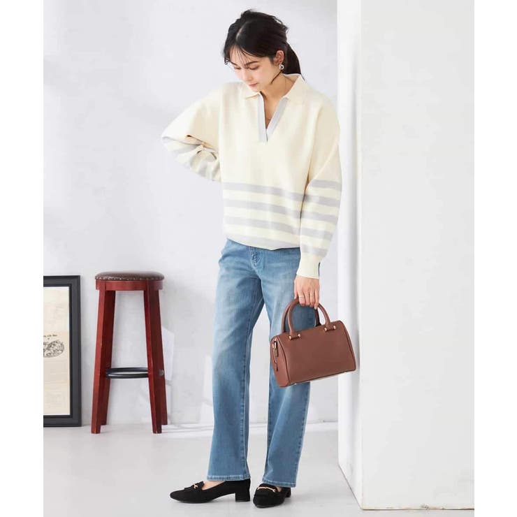 ヘンリーネックボーダーニット | a.v.v【WOMEN】 | 詳細画像6 