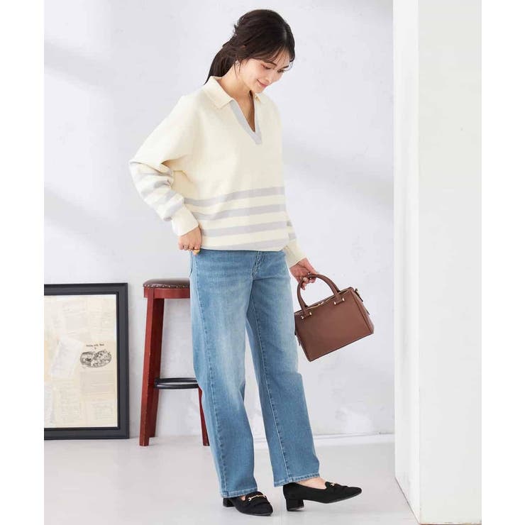 ヘンリーネックボーダーニット | a.v.v【WOMEN】 | 詳細画像8 