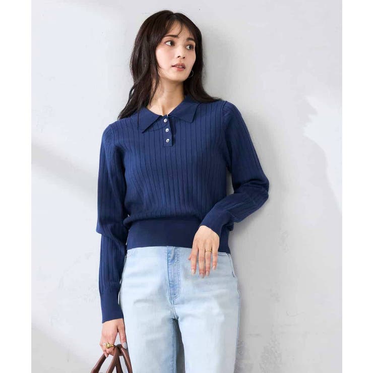 ワイドリブポロニット | a.v.v【WOMEN】 | 詳細画像10 