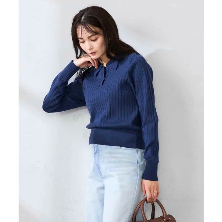 ワイドリブポロニット | a.v.v【WOMEN】 | 詳細画像11 