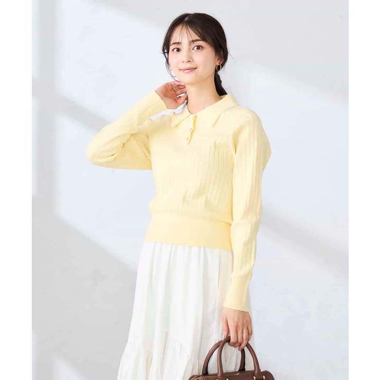 ワイドリブポロニット | a.v.v【WOMEN】 | 詳細画像2 