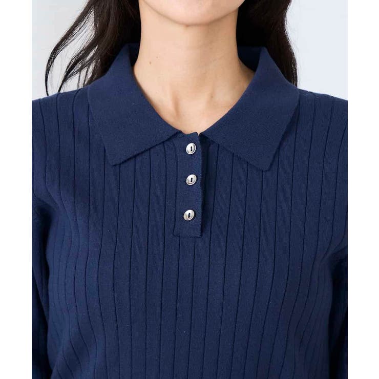 ワイドリブポロニット | a.v.v【WOMEN】 | 詳細画像21 