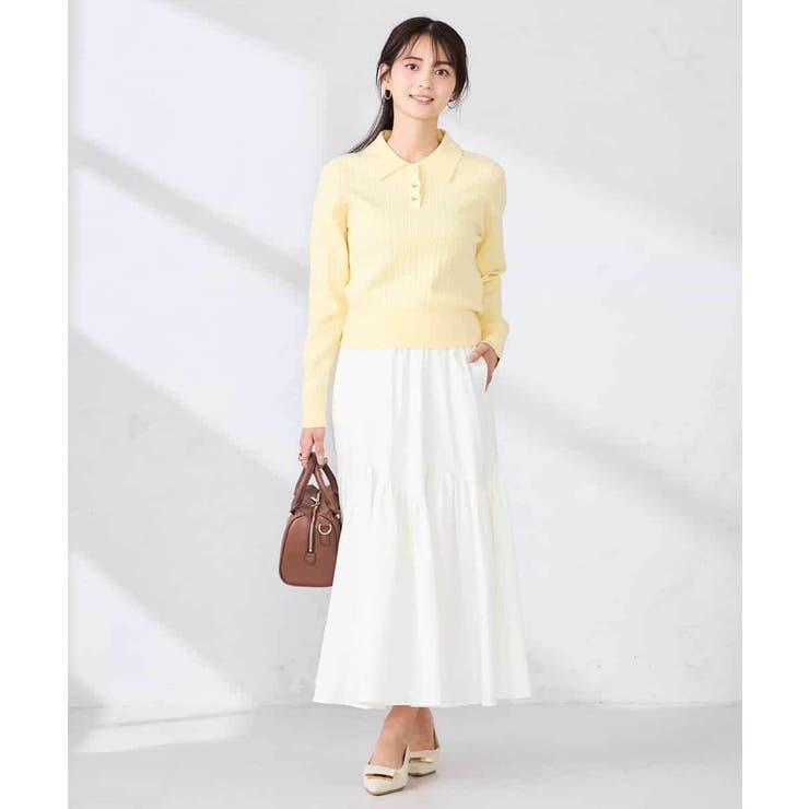 ワイドリブポロニット | a.v.v【WOMEN】 | 詳細画像4 