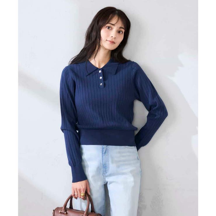 ワイドリブポロニット | a.v.v【WOMEN】 | 詳細画像9 